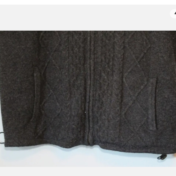 Carraig Donn Aran Irish wool  full zip sweater vest XXL gray - Picture 5 of 12